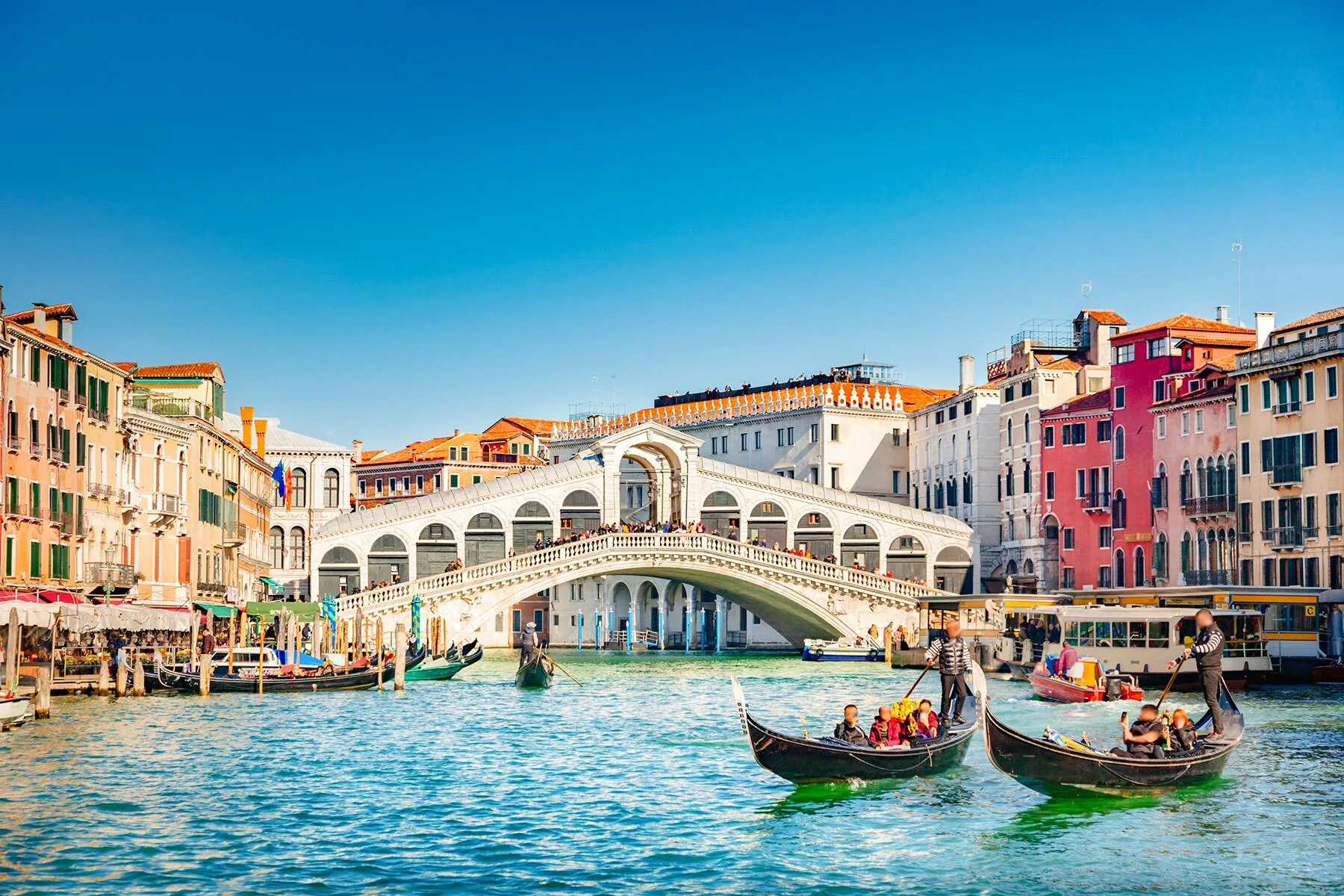 Venice Canal Grande, historische Paläste und Lagunenstadtbild in Italien