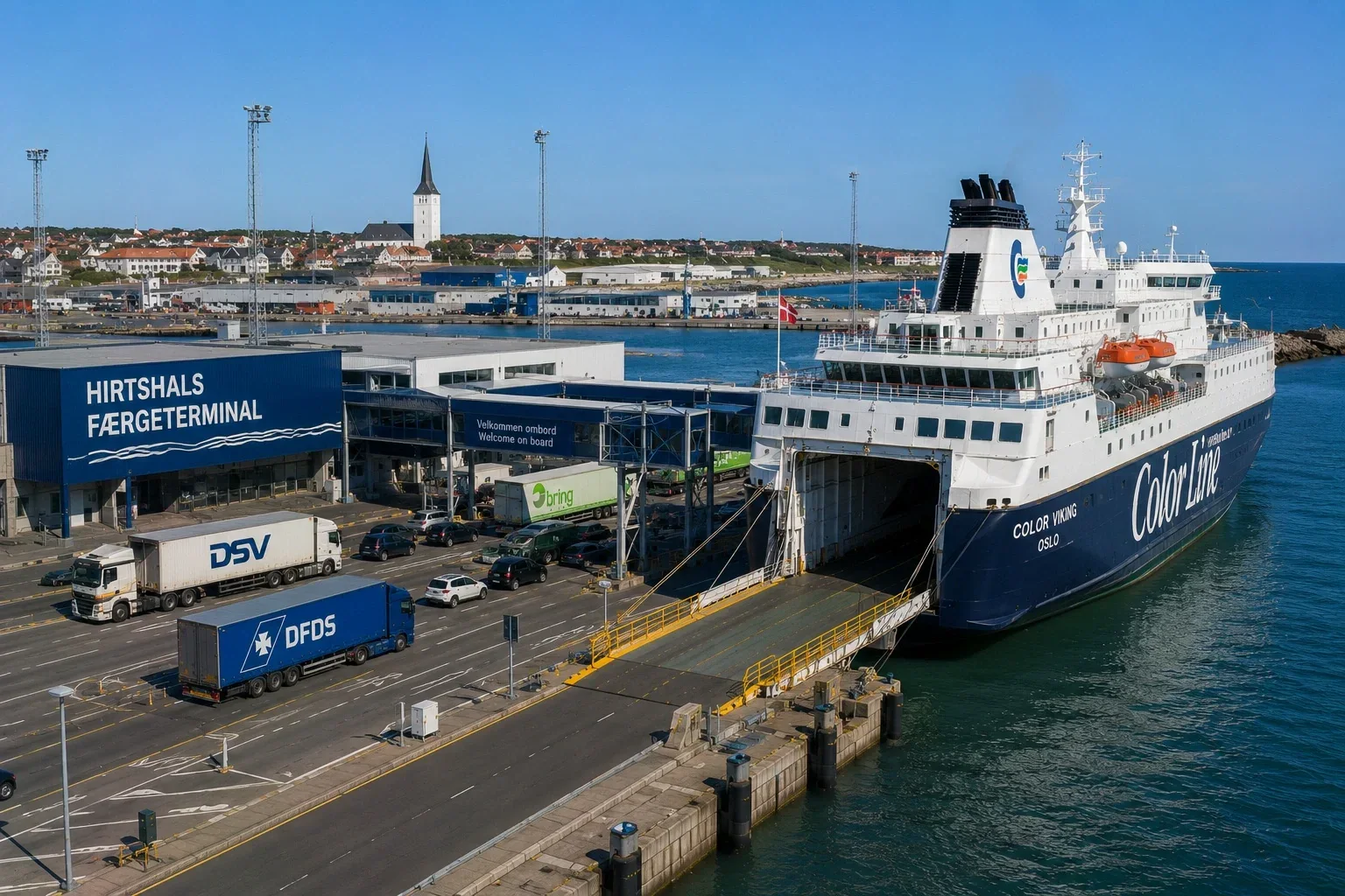 Passagierfährterminal im Hafen Hirtshals in Nordjütland
