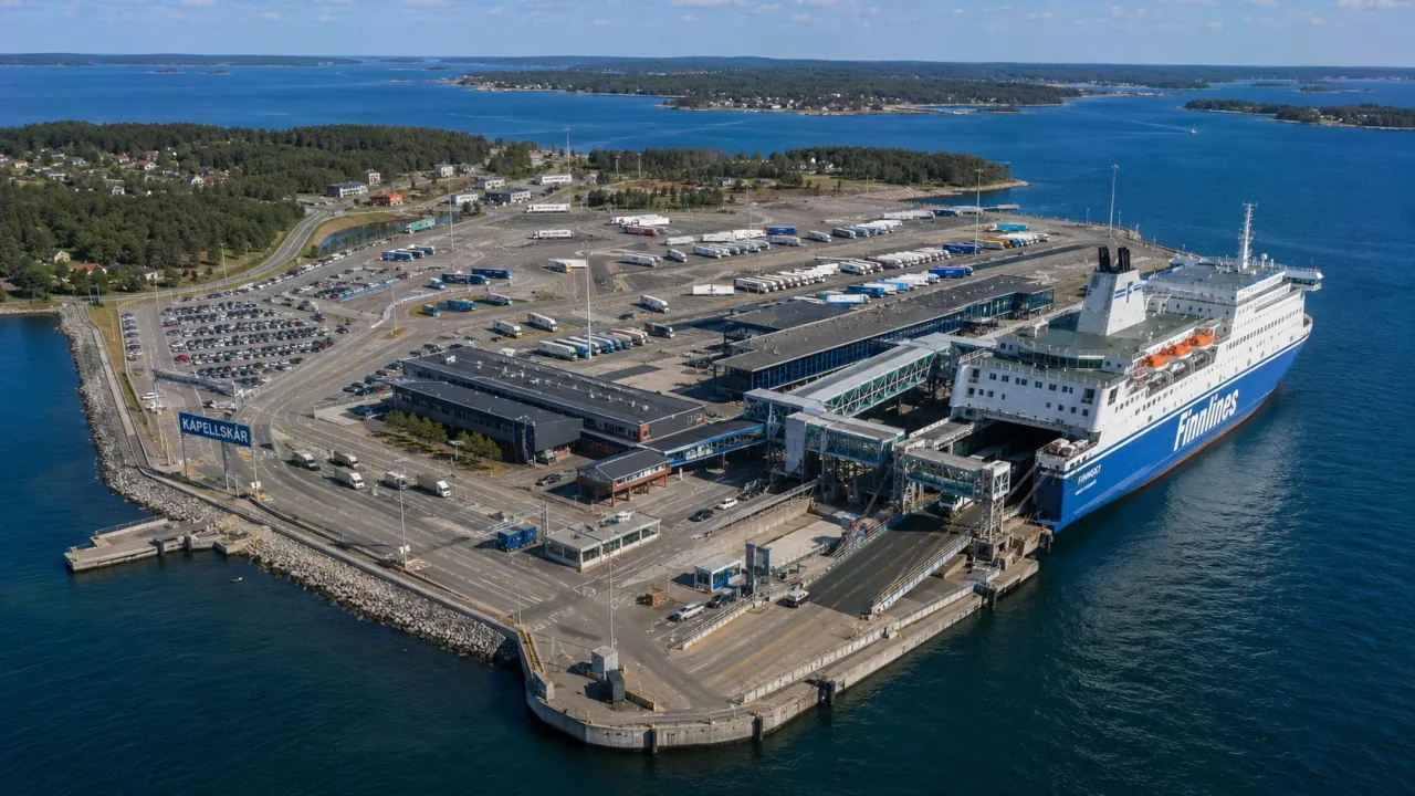 Passagierfährterminal im Hafen Kapellskär in Schweden